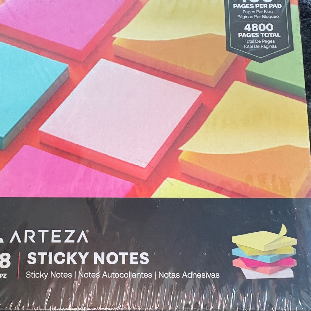Sticky notes. Bulk lot. 48 3” x 3”. Colors. NWT. Never opened.
